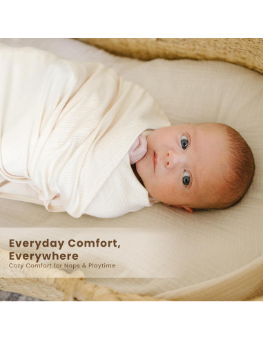 Manta de Bebé Konssy 2 Piezas Suaves 84x107 cm Beige Salvia