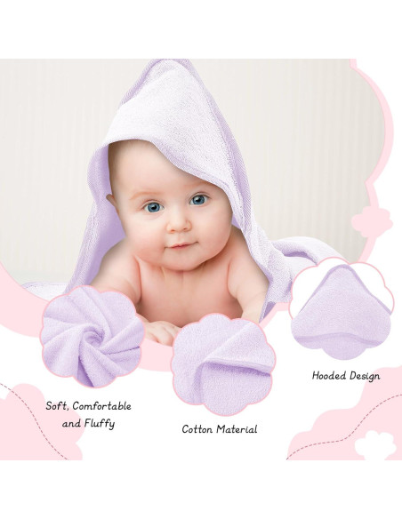 Juego de Toallas de Baño con Capucha CroBlissful 8 Pcs Algodón