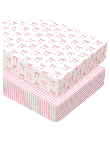 Juego de Sábanas para Cuna Peryiter Rosa Lazo 2 Piezas 132x71 cm Juego de Sábanas para Cuna Peryiter Rosa Lazo 2 Piezas 132x71 cm
