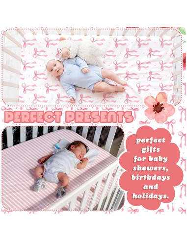 Juego de Sábanas para Cuna Peryiter Rosa Lazo 2 Piezas 132x71 cm