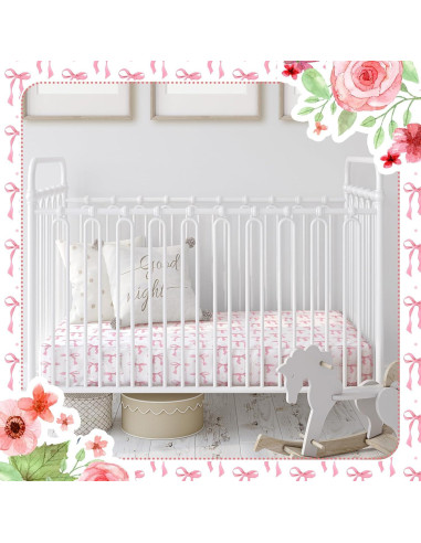 Juego de Sábanas para Cuna Peryiter Rosa Lazo 2 Piezas 132x71 cm