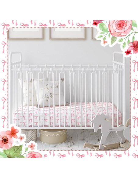 Juego de Sábanas para Cuna Peryiter Rosa Lazo 2 Piezas 132x71 cm Juego de Sábanas para Cuna Peryiter Rosa Lazo 2 Piezas 132x71 cm