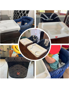 Silla Alta Portátil MTWML con Gancho y Bandeja para Bebés 2