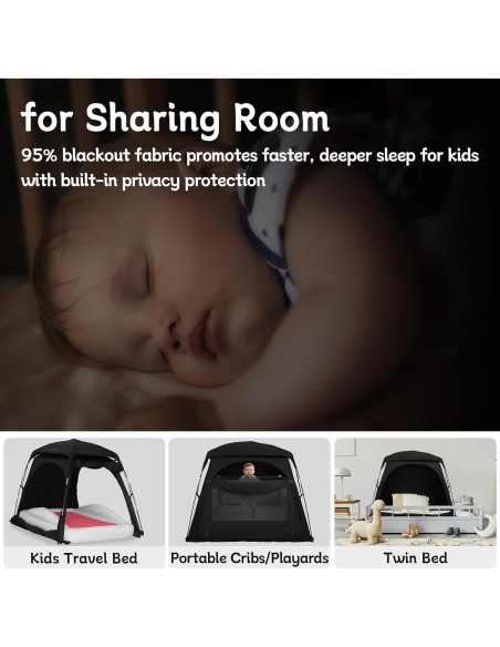 Tienda de Sueño Blackout Knocloc para Niños Pequeños 190.5x99 cm Tienda de Sueño Blackout Knocloc para Niños Pequeños 190.5x99 cm