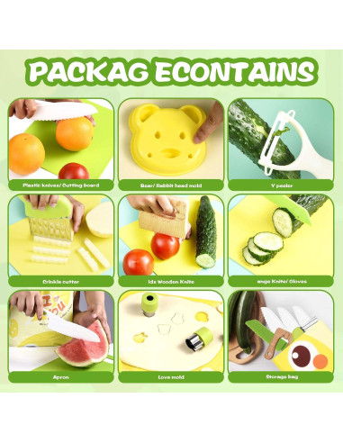 Set de Cocina Montessori 18 Piezas Acessorz para Niños