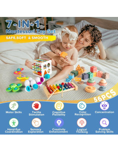 Juguetes Montessori 7 en 1 Somastung para Bebés 6-36 Meses 2