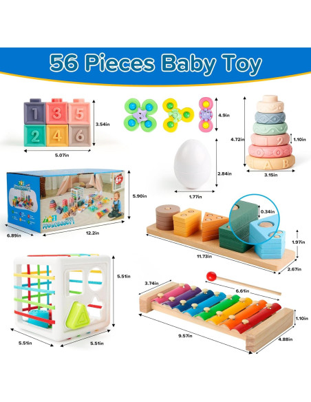 Juguetes Montessori 7 en 1 Somastung para Bebés 6-36 Meses