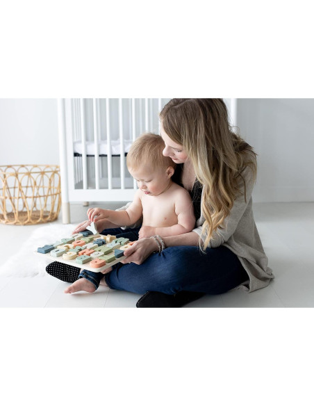 Rompecabezas de Alfabeto de Madera Pearhead - Juguete Educativo 1+ Años