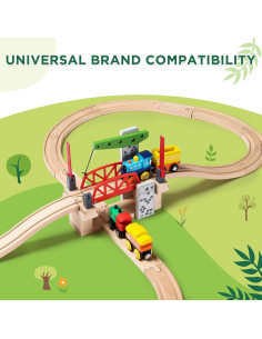 Juego de Tren de Madera SainSmart Jr. con Puente Elevador 2