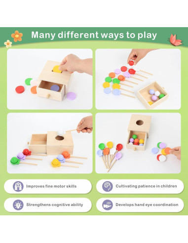 Caja de Monedas Montessori XOSECA para Bebés 6-12 Meses