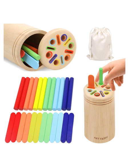 Juguete Montessori de Clasificación de Colores MTTIERY 25.4x5.08 cm
