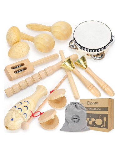 Instrumentos Musicales de Madera Ehome para Niños 1-3 Años