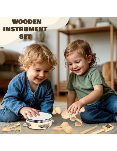 Instrumentos Musicales de Madera Ehome para Niños 1-3 Años