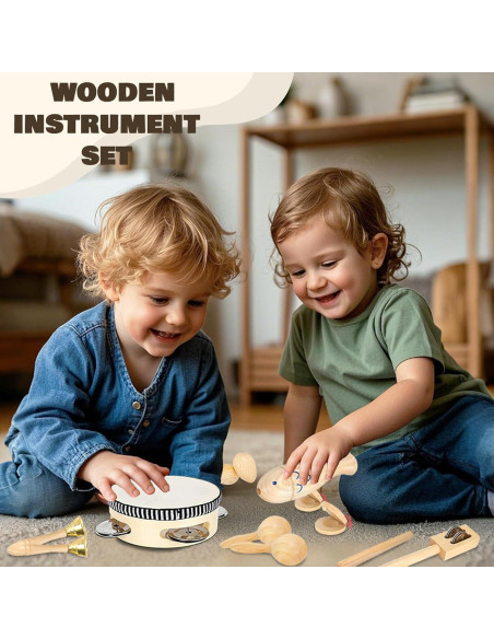 Instrumentos Musicales de Madera Ehome para Niños 1-3 Años