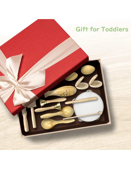 Instrumentos Musicales de Madera Ehome para Niños 1-3 Años