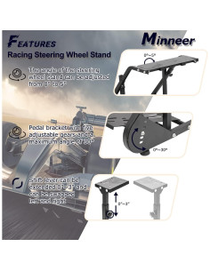 Soporte de TV Minneer Cockpit Simulador de Carreras Ajustable 2