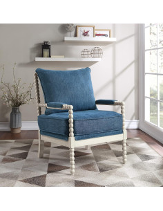 Silla de Acento OSP Kaylee Spindle Tela Azul Marino 2