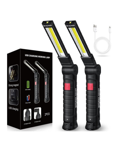 Linterna de Trabajo LED FIBRAVE GZD-001 Recargable 2PCS