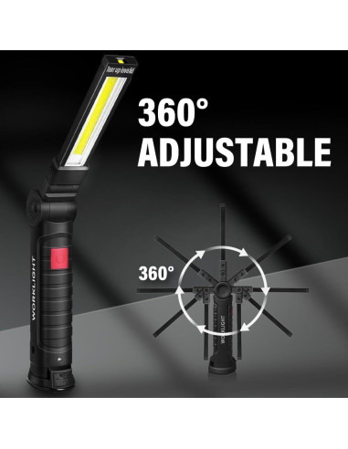 Linterna de Trabajo LED FIBRAVE GZD-001 Recargable 2PCS