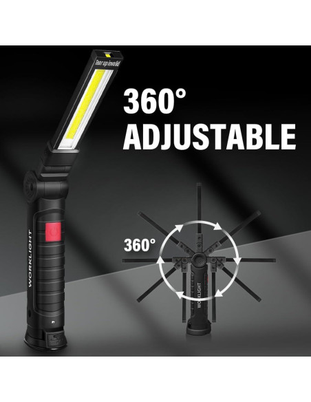 Linterna de Trabajo LED FIBRAVE GZD-001 Recargable 2PCS