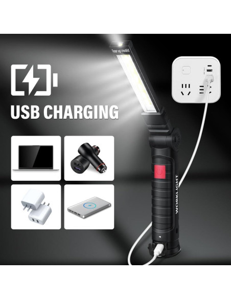 Linterna de Trabajo LED FIBRAVE GZD-001 Recargable 2PCS