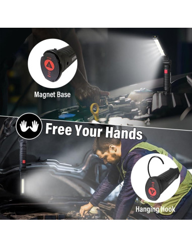 Linterna de Trabajo LED FIBRAVE GZD-001 Recargable 2PCS