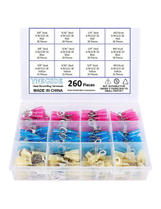 Kit de Conectores de Anillo Termoretráctil YNEGSDE 260PCS