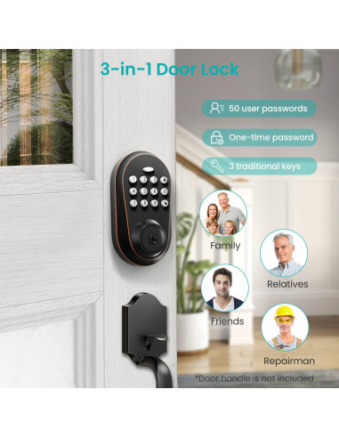 Cerradura Electrónica Inteligente Kuelor con Teclado y Alarma