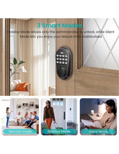 Cerradura Electrónica Inteligente Kuelor con Teclado y Alarma