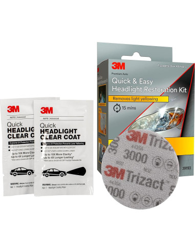 Kit de Restauración de Faros 3M 39193, Elimina Amarillento en 15 Min