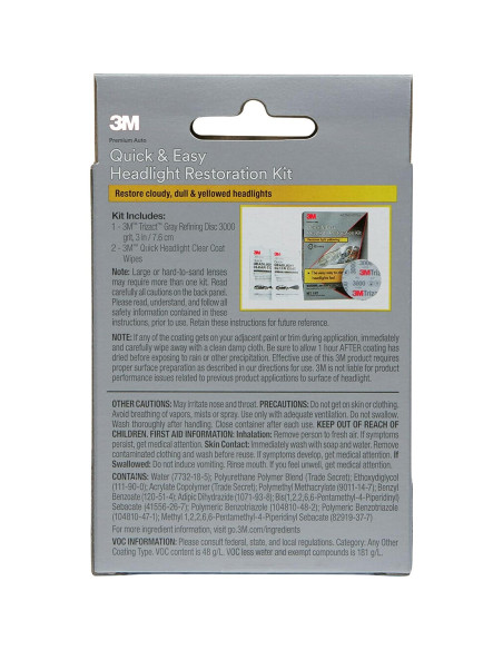 Kit de Restauración de Faros 3M 39193, Elimina Amarillento en 15 Min