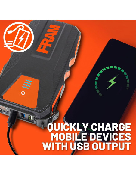 Arrancador de Batería de Coche FRAM 12000mAh 800A 12V