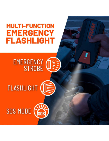 Arrancador de Batería de Coche FRAM 12000mAh 800A 12V