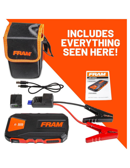 Arrancador de Batería de Coche FRAM 12000mAh 800A 12V