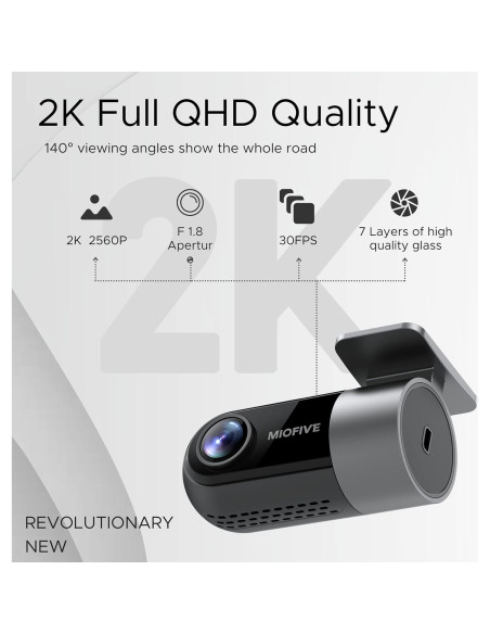 Cámara de Tablero Dual Miofive 4K/2K con GPS y WiFi 5G