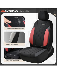 Cubiertas de Asiento Coverado 5089-MESH, Impermeables, Rojo y Negro 2