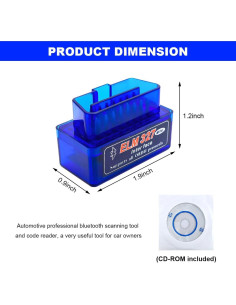 Escáner OBDII Bluetooth NYTKL ELM327 Diagnóstico Auto 2