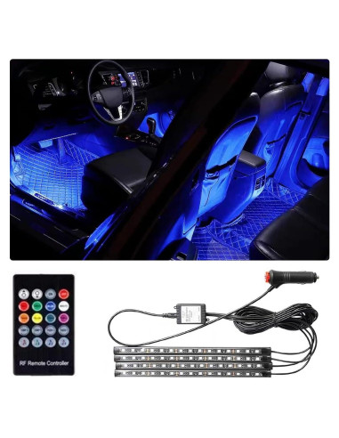 Luces LED Multicolor para Coche Moioee - Kit 4 Piezas 12V