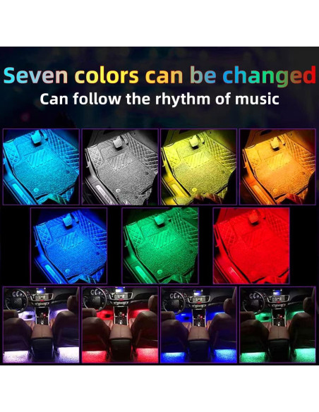 Luces LED Multicolor para Coche Moioee - Kit 4 Piezas 12V