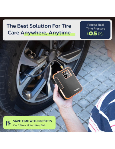 Compresor de Aire Portátil Woowind DP3 150PSI Inflador Neumáticos