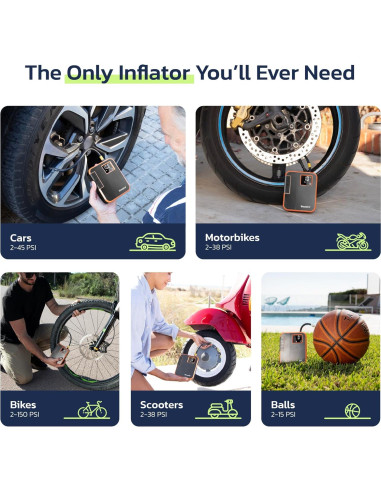 Compresor de Aire Portátil Woowind DP3 150PSI Inflador Neumáticos