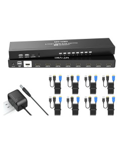 KVM Switch HDMI 8 Puertos MT-VIKI 4K 30Hz con Control Remoto