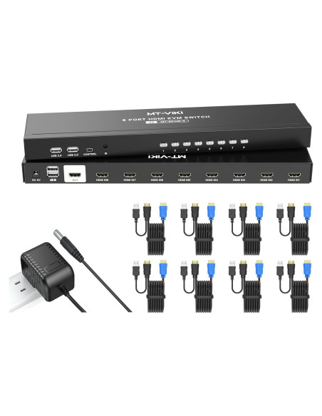 KVM Switch HDMI 8 Puertos MT-VIKI 4K 30Hz con Control Remoto
