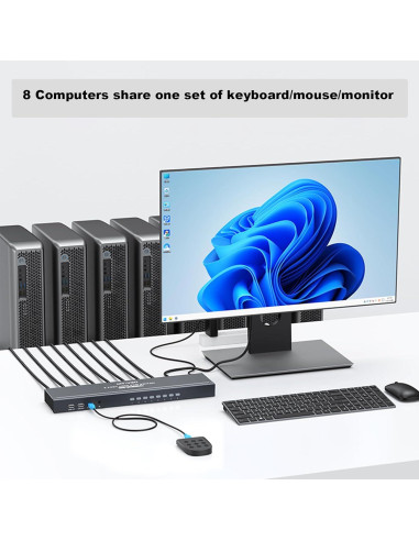 KVM Switch HDMI 8 Puertos MT-VIKI 4K 30Hz con Control Remoto