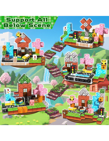 100 Piezas Bloques Magnéticos Magneverse - Juguetes STEM Bosques