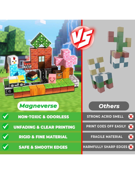 100 Piezas Bloques Magnéticos Magneverse - Juguetes STEM Bosques