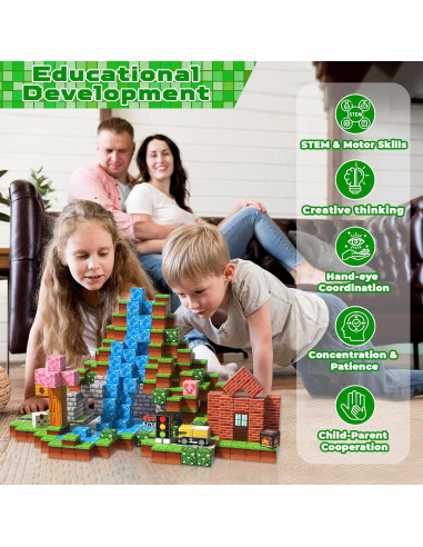 100 Piezas Bloques Magnéticos Magneverse - Juguetes STEM Bosques