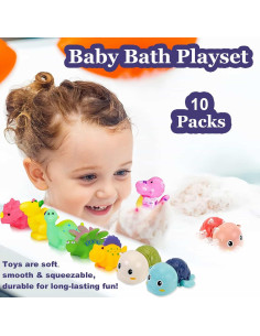 Set de Juguetes de Baño para Niños QLKYTALA - 10 Piezas Sin Moho 2