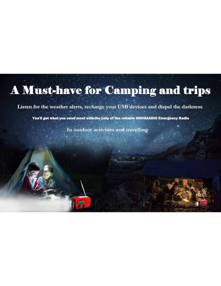 Radio de Emergencia NOAA NNOOAADIO AY-028S-R con Linterna LED