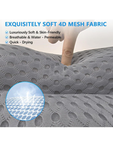 Almohada de Baño REEZEIVI con Ventosas Antideslizantes Gris